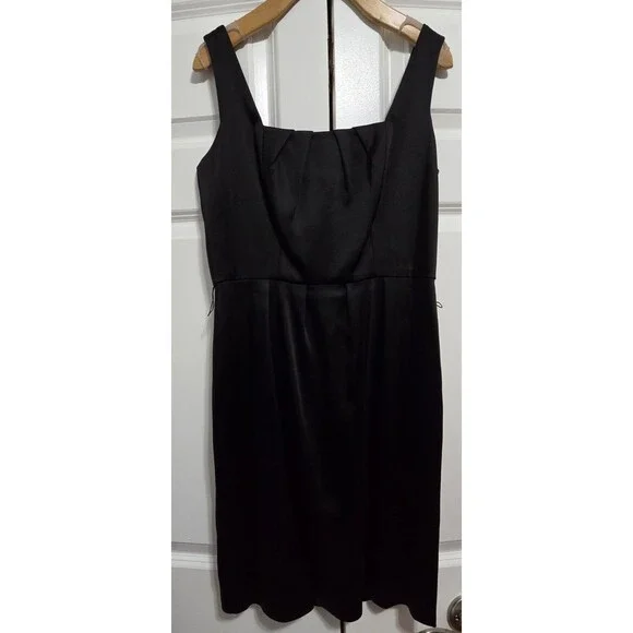 White House Black Market Little Black Dress Size 6 Belted Cocktail Party Wedding - Picture 2 of 15